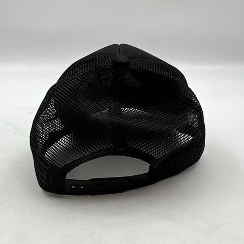 WWF World Wrestling Retro Logo Trucker Hat Black Mesh Rope Snapback Sz OS