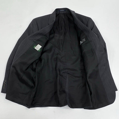 Vintage Y2K Lauren Ralph Lauren Men's Wool Suit Jacket Charcoal Pinstripe 44R