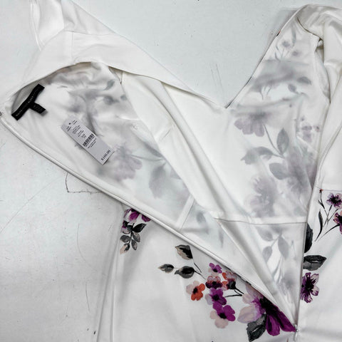 white house black market purple floral dress Strapless Chiffon Maxi Dress