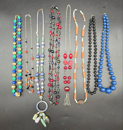 Costume Jewelry Lot 1.5 Lbs Mixed Beaded Necklaces Multi-Strand Bohemia Style