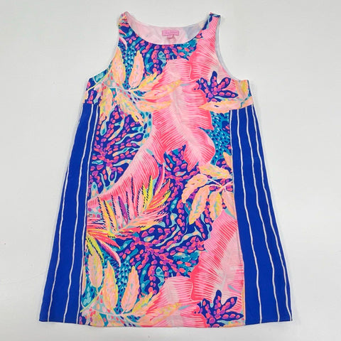 Lilly Pulitzer Women's Silk Shift Dress Multicolor Tropical Striped Size S