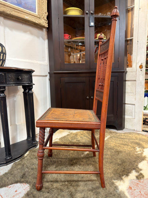 LOCAL PICK UP ONLY Antique Victorian Wood Side Chair Spindle Back