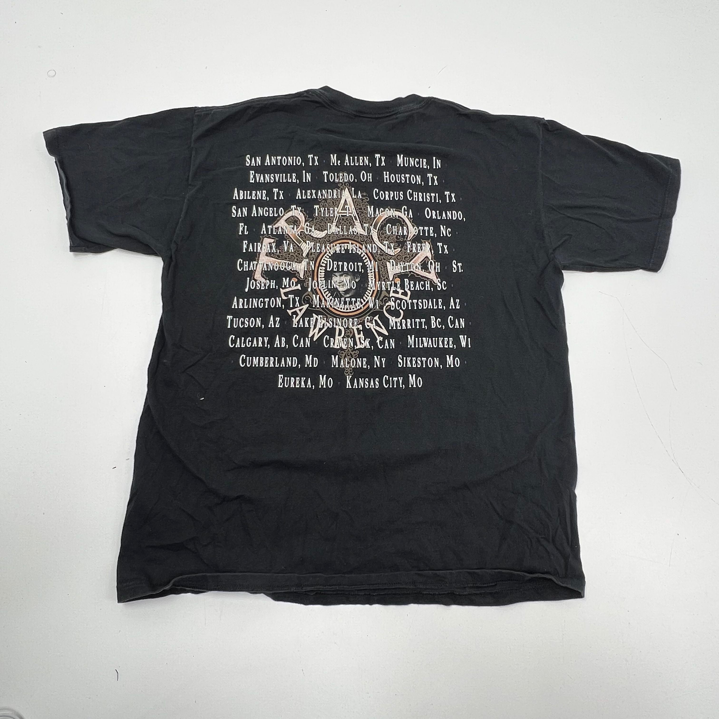 Vintage 90s Tracey Lawrence Black Tour Graphic T-Shirt Jerzees USA Men's L