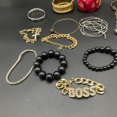 Chico's & Fashion Jewelry Lot 20+ Bracelets Bangles Beaded BOSS Chunky Charms