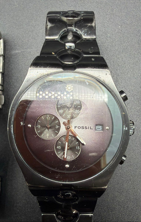 Fossil Pulsar Armitron Men's Wrist Watch Lot of 4 Stainless Steel As-Is Lot