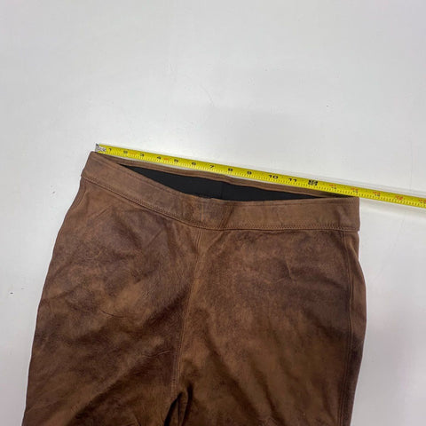 NWT Free People Womens Brown Faux Suede Distressed Leggings Pants Size 30