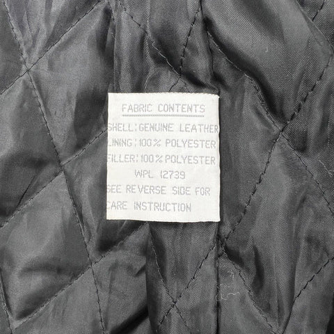 Charles Klein Men's Black Leather Quilted Barn Field Jacket Vintage Y2K XL