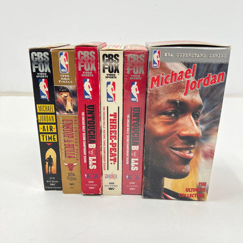 Vintage 1990s Michael Jordan Chicago Bulls NBA Championship VHS Tapes Lot of 6