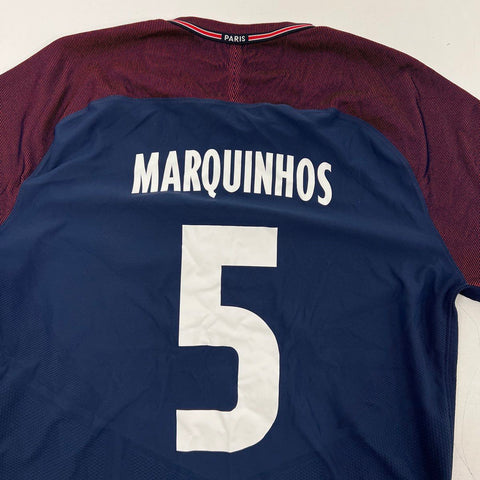 Nike Men's PSG Paris Saint-Germain Marquinhos #5 2017-18 Home Aeroswift Jersey M
