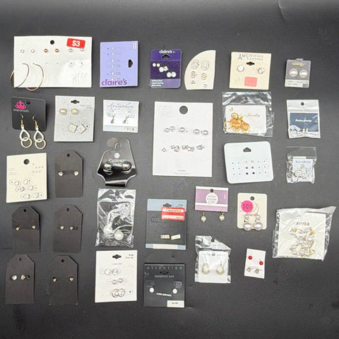 Paparazzi Claire's H&M Costume Jewelry Lot 28+ Pairs Assorted Earrings Hoops