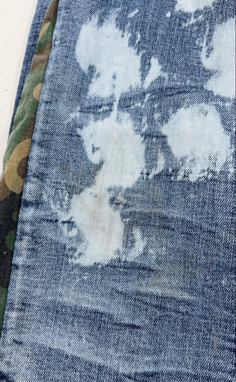 Rockstar Original Men's RSM 205 Blue Camo Flare Denim Distressed Jeans Size 38