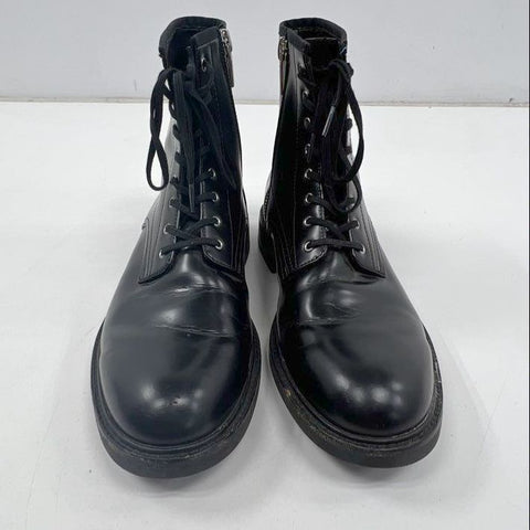 Calvin Klein Keeler Black Leather Side Zip Combat Boots Size 11
