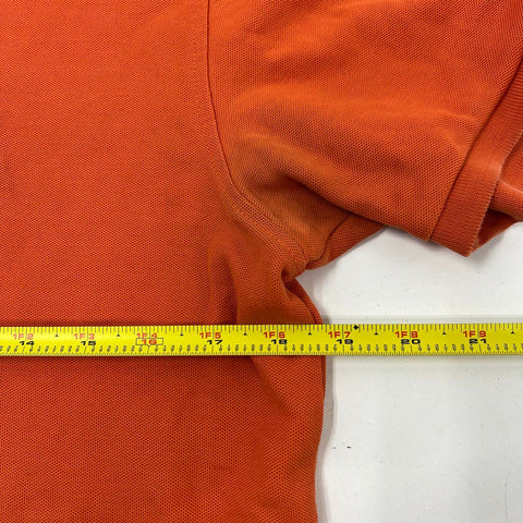 Psycho Bunny Classic Pima Cotton Polo Shirt Orange Logo Made in Peru Sz 4