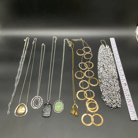 Costume Jewelry Lot of 8 Necklaces Vintage to Modern Beaded Pendants & Charms