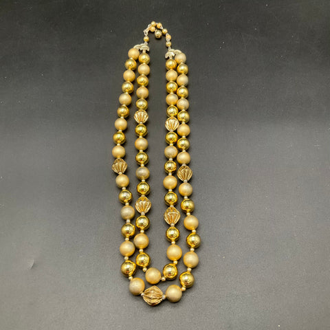 Vintage Beaded Jewelry Lot 3 Necklaces AB Crystal Japan Gold Tone Hong Kong