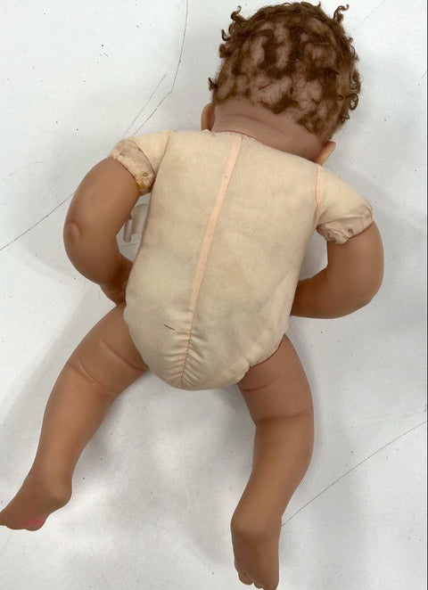 Lifelike Reborn Style Baby Doll Vinyl & Cloth Body Blue Eyes For Parts Repair