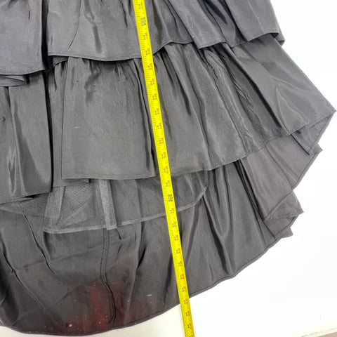 Vintage 80s Nuance Prom Party Dress Smocked High Low Ruffle Off Shoulder Bow