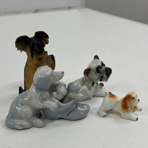 Vintage Dog Figurines Lot 4 Porcelain Ceramic Made in Japan Spaniel Terrier