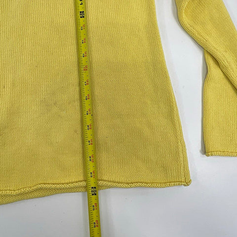 Weekend Max Mara Women's Yellow V-Neck Knit Sweater Made in Italy Size L