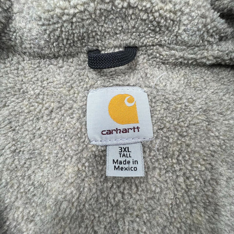 Carhartt Faded Brown Duck Canvas Thermal Lined Hooded Active Jacket Men's XL