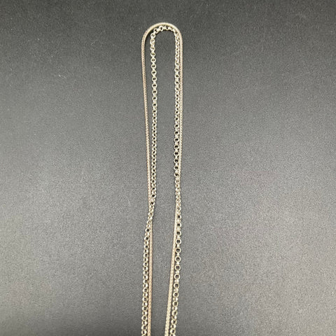 Brighton Silver Tone Multi-Strand Heart Crystal Toggle Clasp Necklace 16"