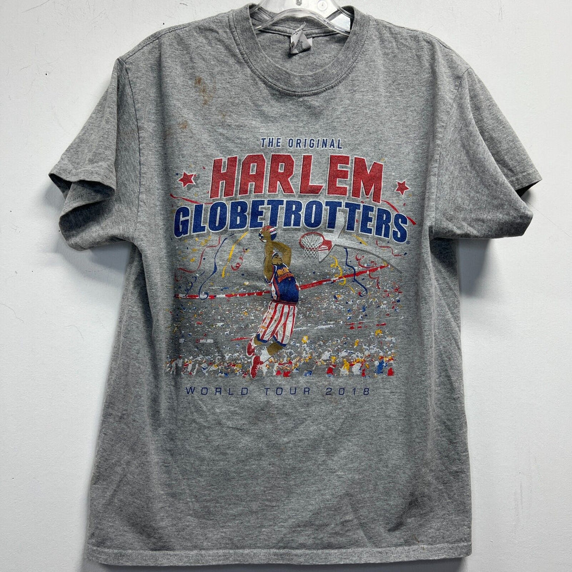 Harlem Globetrotters Signed Mens Gray T Shirt World Tour 2018 
