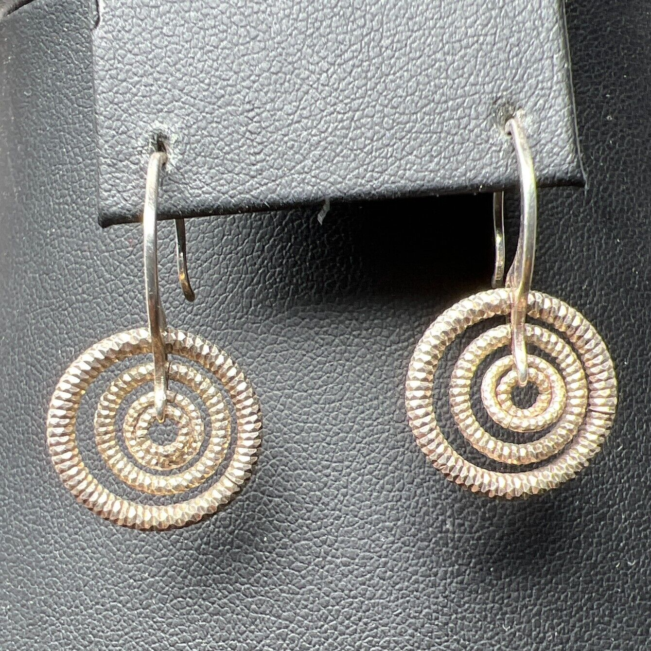 925 Sterling Silver Dyadema Women's Multi Circle Dangle Earrings 3.22g