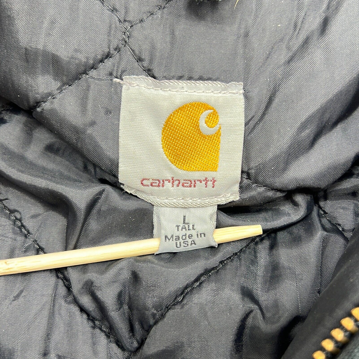 Carhartt C003 Black Firm Duck Insulated Traditional Coat Sz L Tall