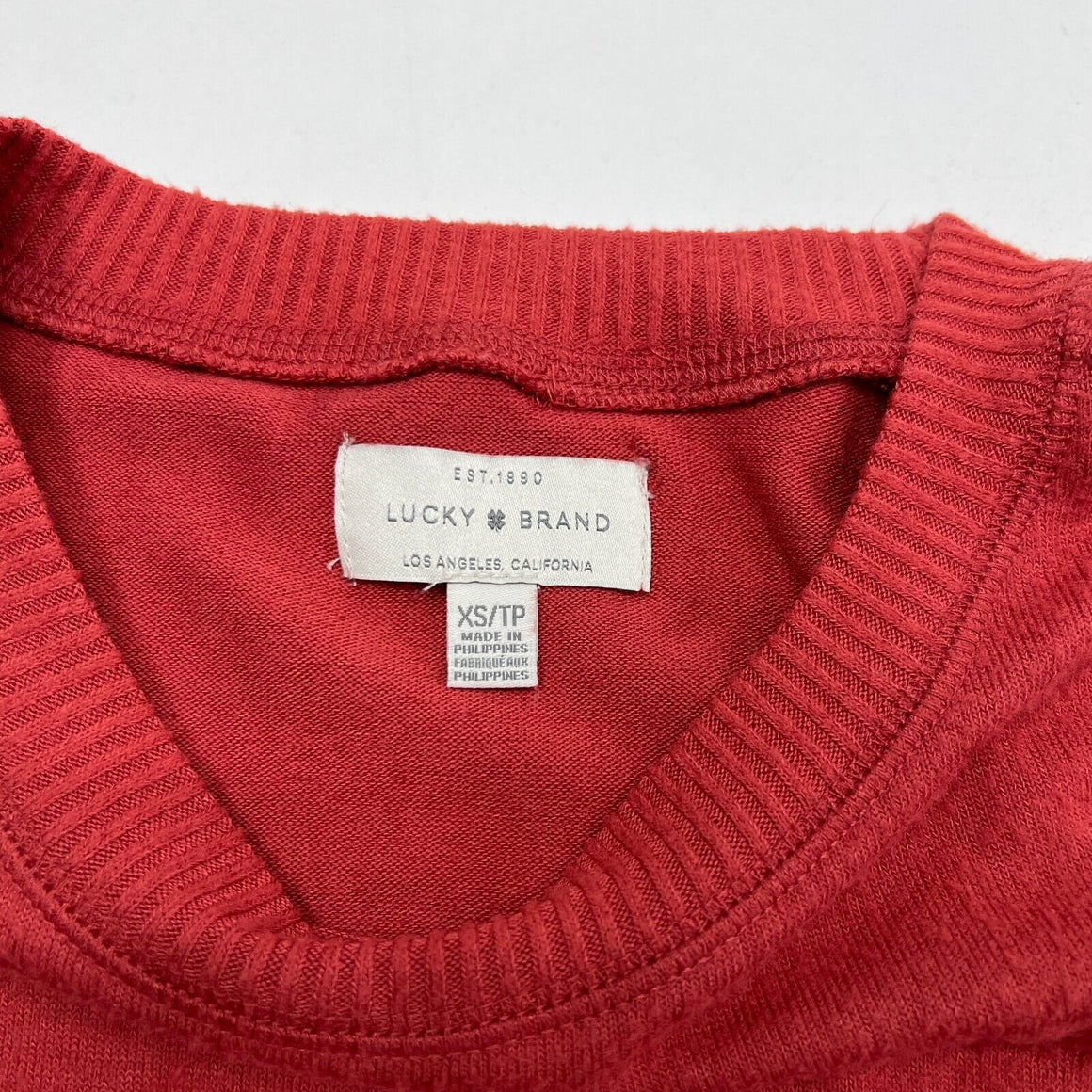 Lucky Brand Burnt Orange Oversize Pullover Sweater Split Hem