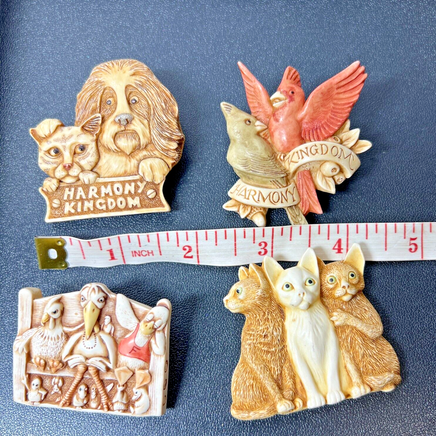 Lot Of 4 Harmony Kingdom Multicolor Preaching To The Birds And Three Cat Pin