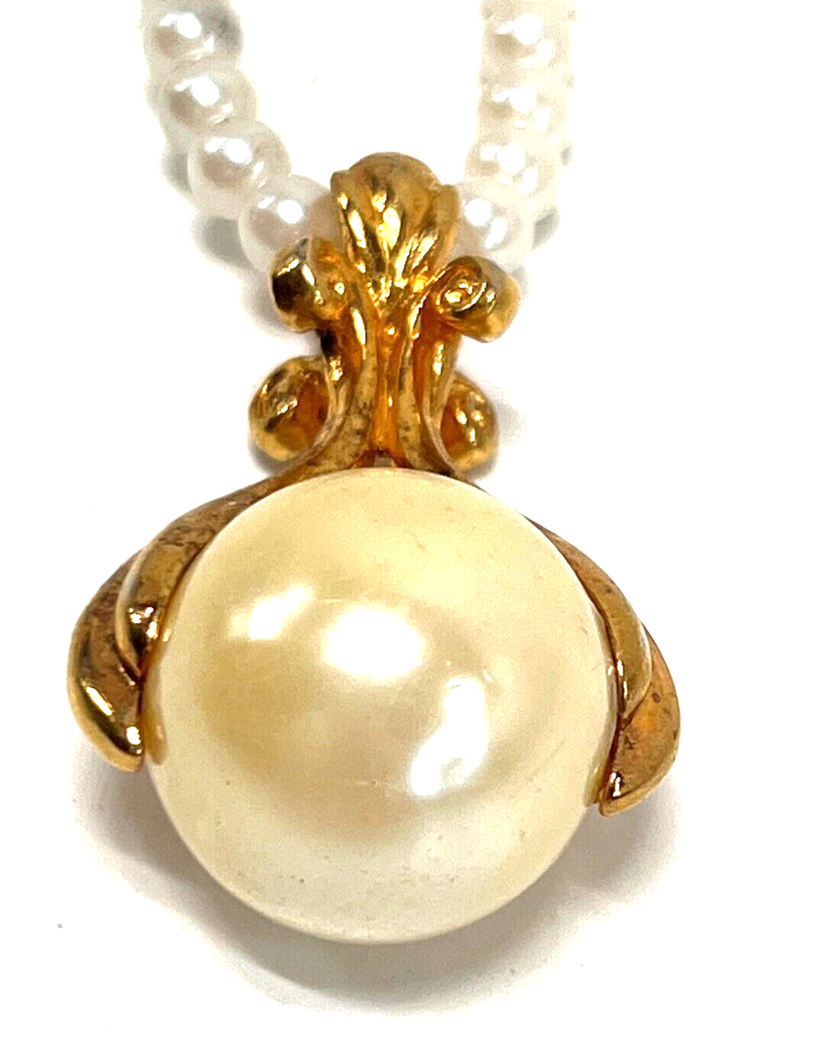 VTG. AVON KNOTTED GRADUATED CHAMPAGNE PEARL 20” NECKLACE Pearlessence  Collection | eBay