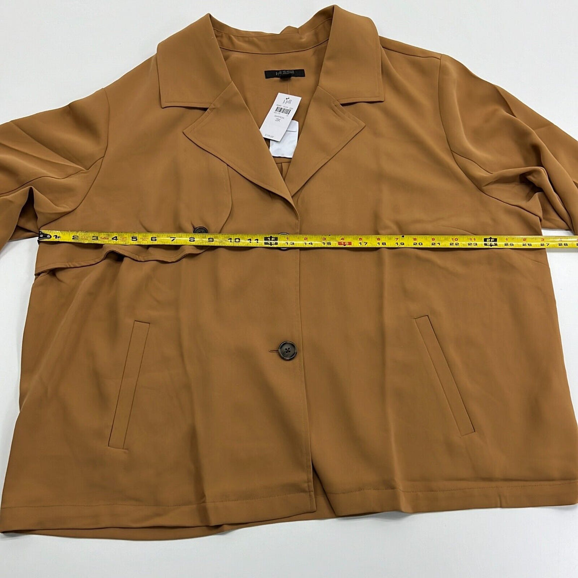 NWT J. Jill Women's Brown Wearever Easy Care Button Front Trench