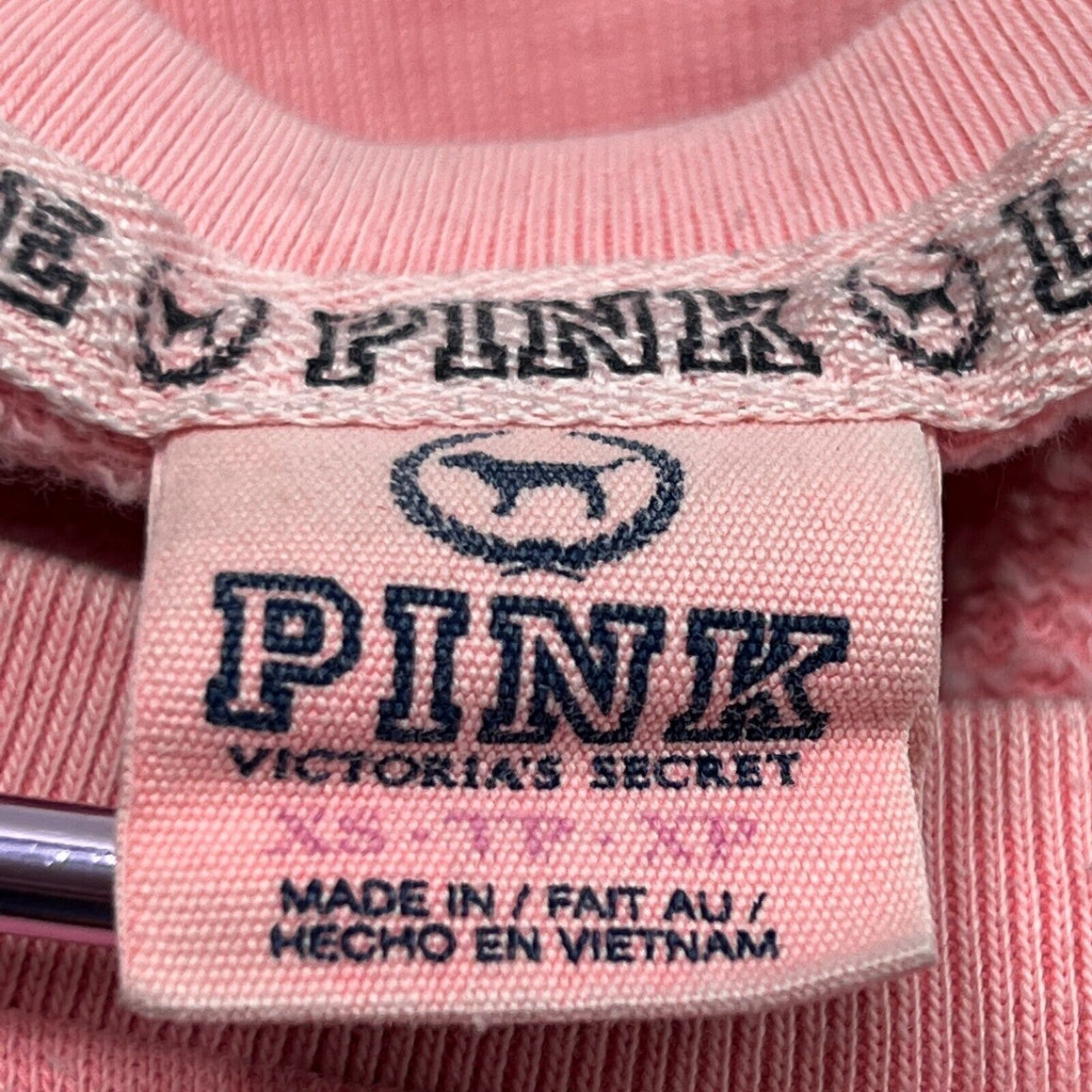 Victoria's Secret Pink Sweatshirt Pink Black Leopard Print Kangaroo Pocket  XS