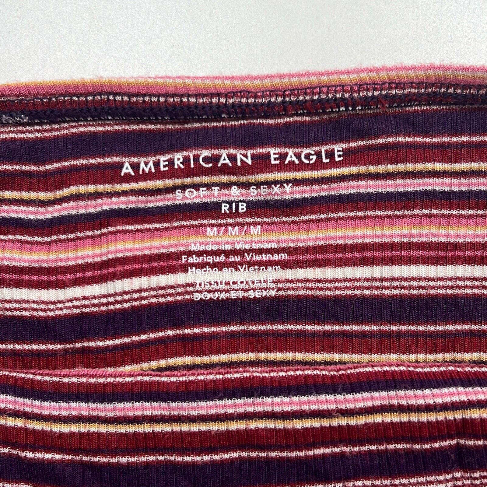 American Eagle Outfitters Women's Multicolor Striped Pullover Tube Top Size M