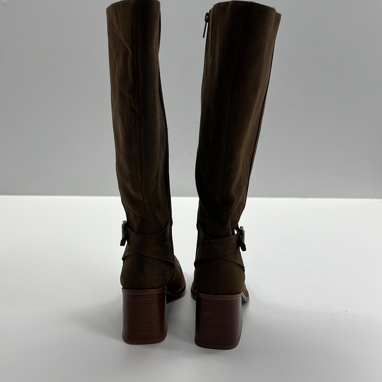 Vince Camuto Women's Seshlyan Brown Leather Knee High Tall Riding Boots Size 9W