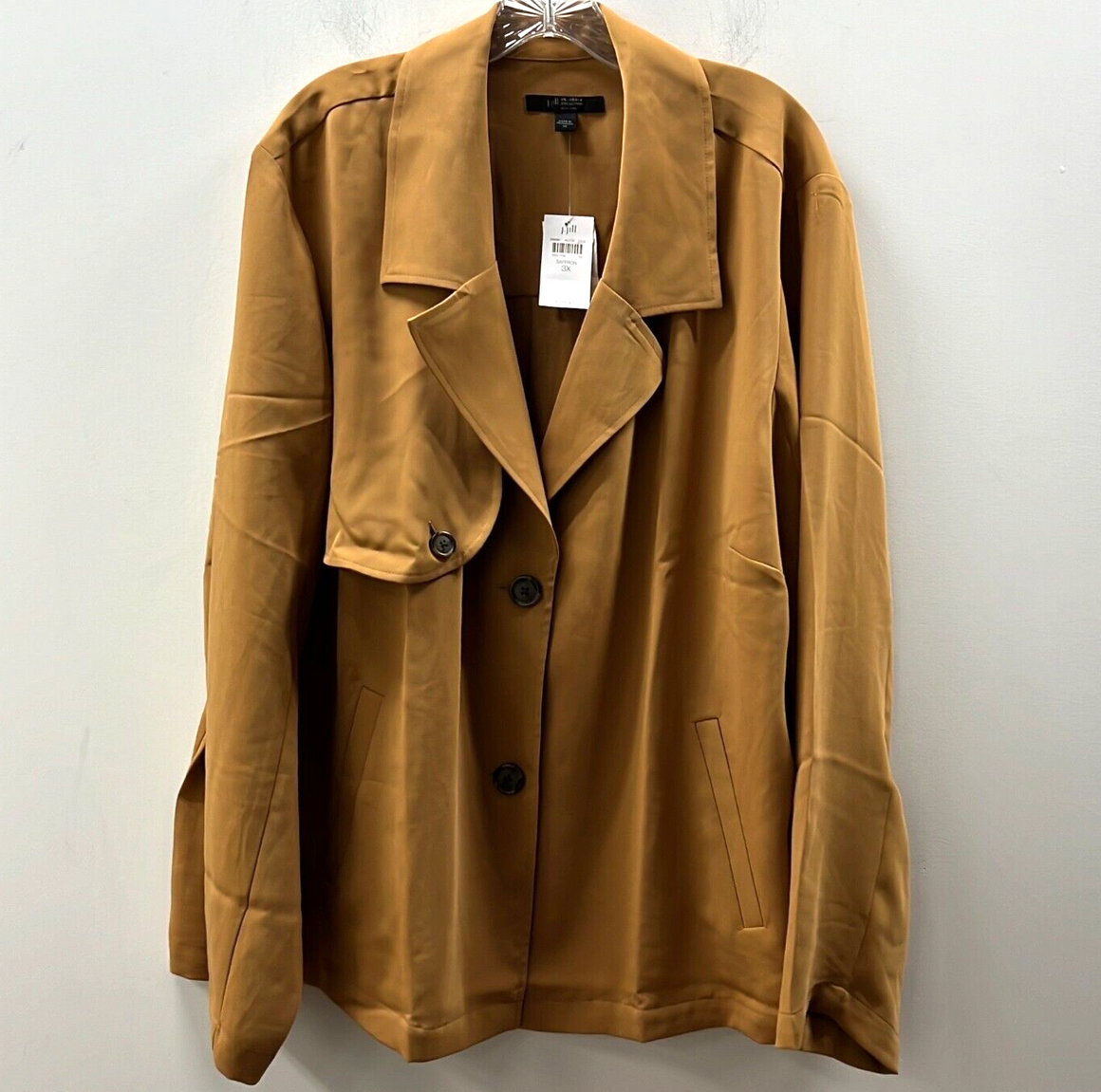 NWT J. Jill Women's Brown Wearever Easy Care Button Front Trench Jacke –  Shop Thrift World