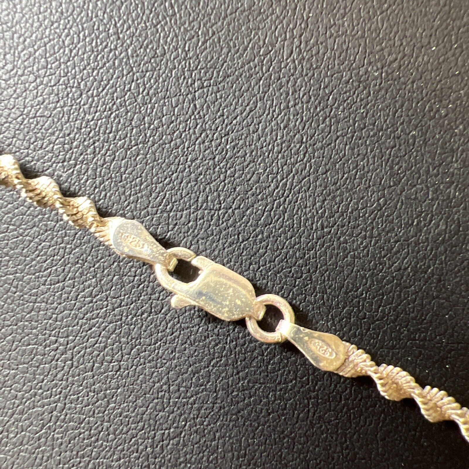925 Sterling Silver  Aurora Borealis Cross Twist Necklace 7.14g