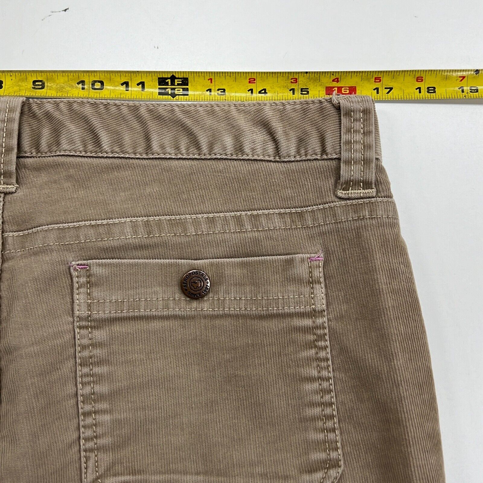 Aeropostale Women's Brown Flat Front Bootcut Leg Corduroy Pants Size 7/8S